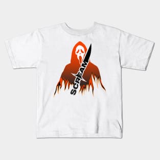 scream VI  (Scream 6)  scary horror movie graphic design by ironpalette Kids T-Shirt